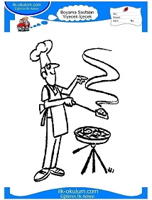 Çocuklar İçin Mangal-Barbekü Boyama Sayfaları 